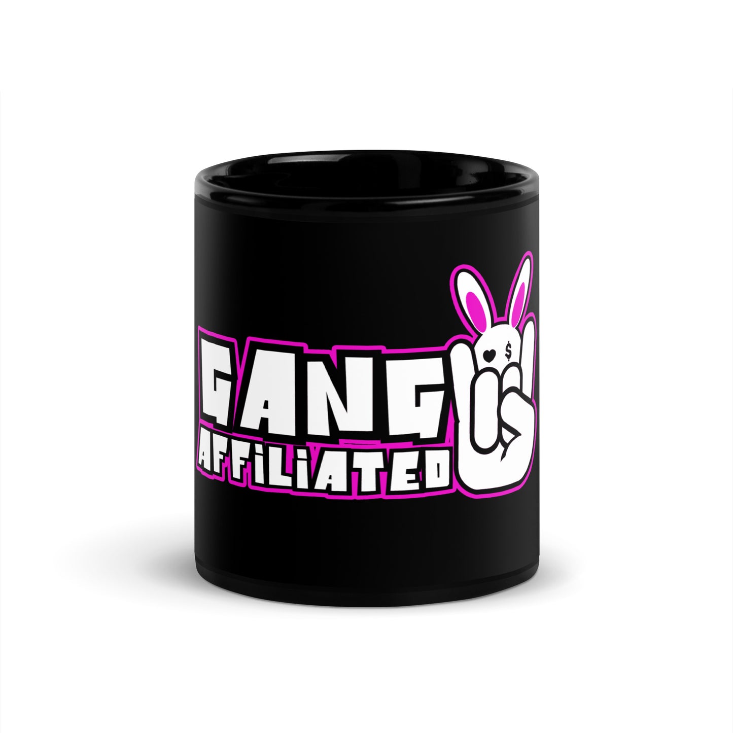 BUNNII GANG "GANG AFFILIATED" Black Glossy Mug