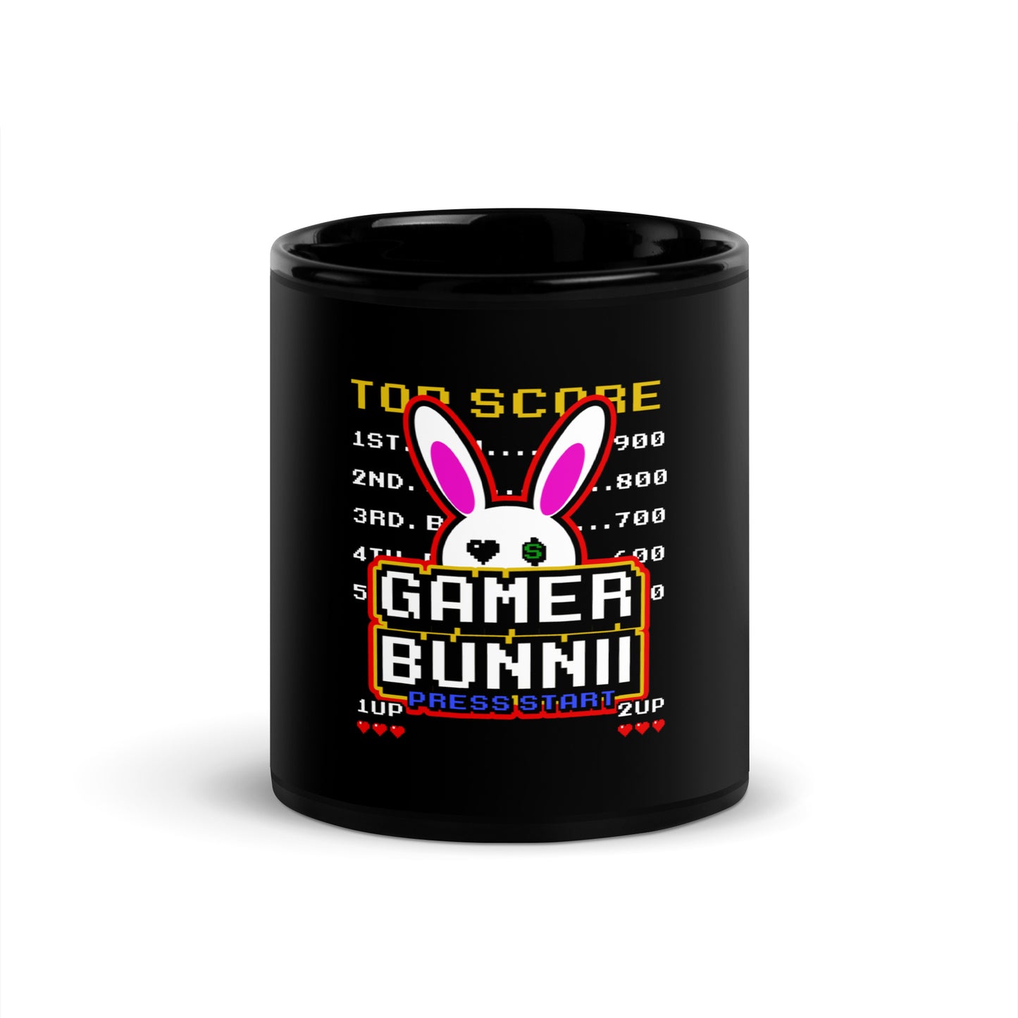 BUNNII GANG "GAMER BUNNII" Black Glossy Mug
