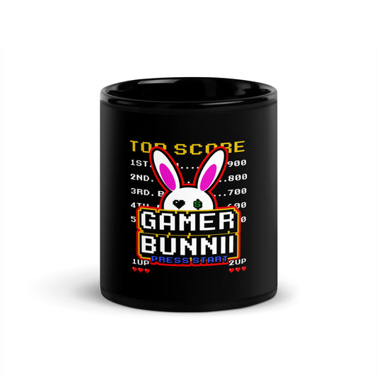 BUNNII GANG "GAMER BUNNII" Black Glossy Mug