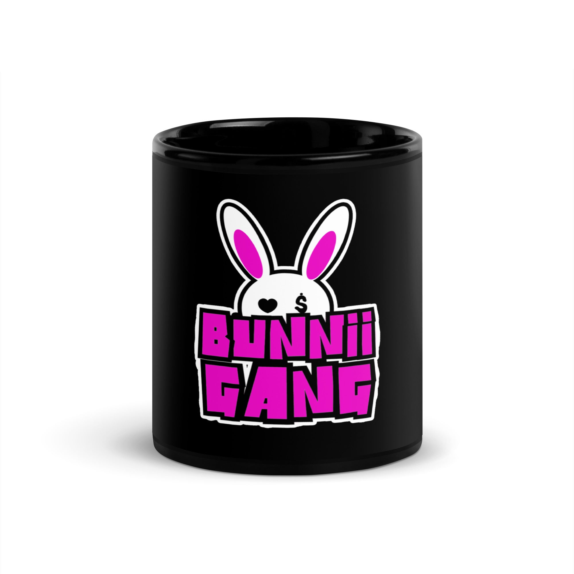 BUNNII GANG Black Glossy Mug
