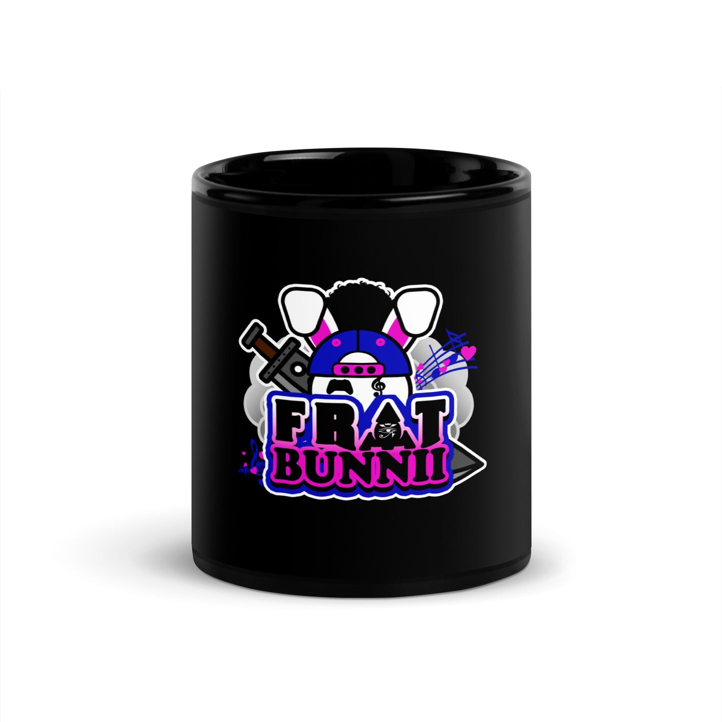 BUNNII GANG "FRAT BUNNII" Black Glossy Mug