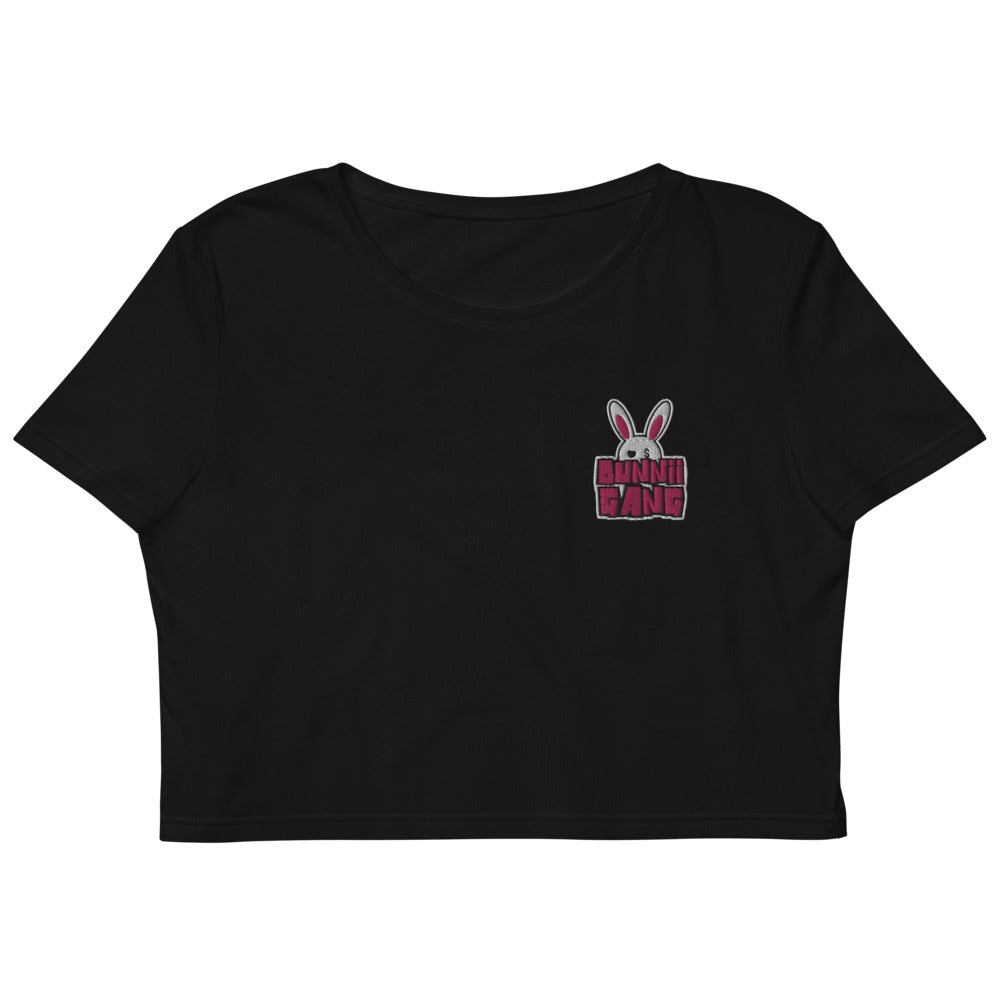 BUNNII GANG "EMBROIDERED LOGO" CROP TOP