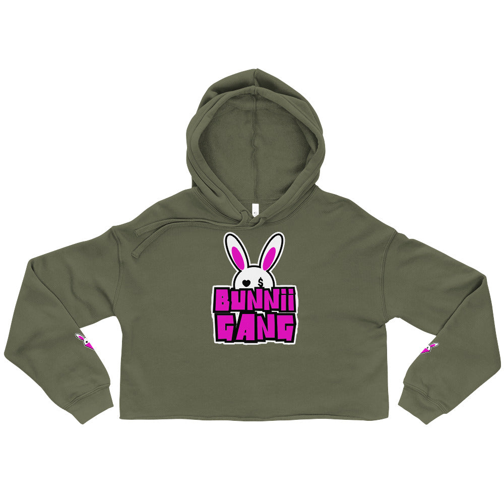 BUNNII GANG "LOGO" CROP HOODIE