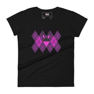 BUNNII GANG "BLACK ARGYLE' Women's short sleeve t-shirt